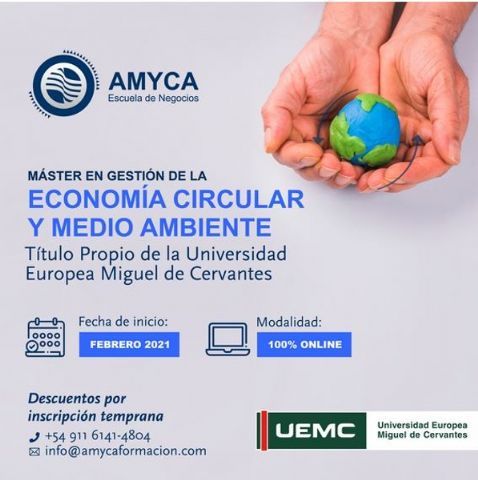 AMYCA, escuela de negocios de Murcia, pone en marcha su Máster en Gestión de Economía Circular y Medio ambiente