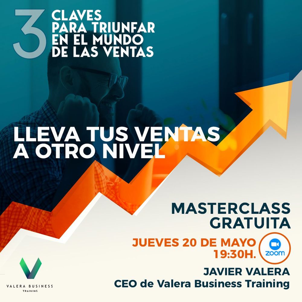El experto y coach murciano Javier Valera imparte una MasterClass gratuita destinada a descubrir las “tres claves del éxito en el mundo de las ventas”
