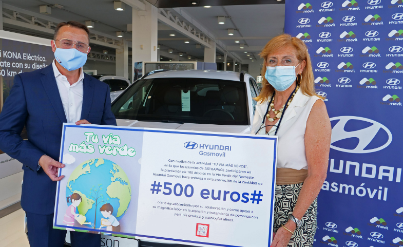 Hyundai Gasmovil dona 500 euros a Astrapace por su colaboración en la jornada solidaria “Tu vía más verde”