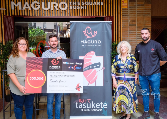 Maguro Square Sushi dona a Afacmur la recaudación de la iniciativa 'Tasukete, el sushi solidario'