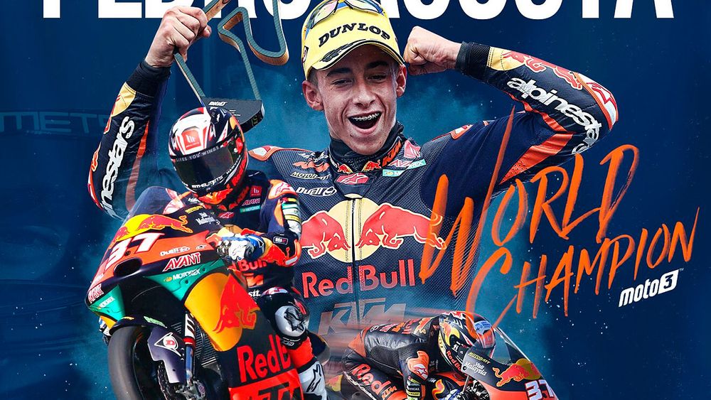 El mazarronero Pedro Acosta gana el título de MOTO3 con el patrocinio de 4 empresas murcianas