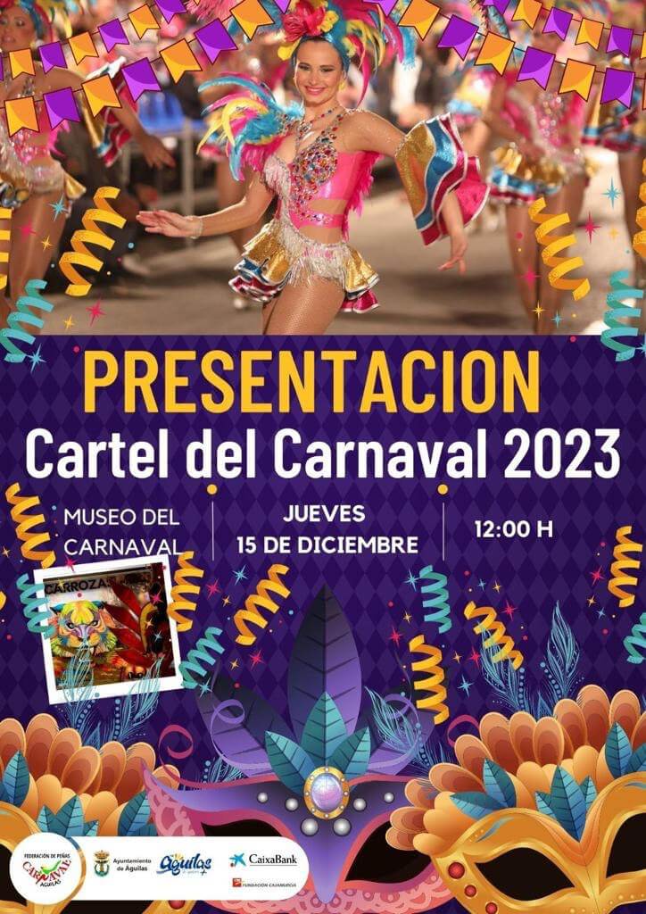 El Centro Cultural Las Claras de la Fundación Cajamurcia acoge hoy jueves 15 de diciembre, la presentación del cartel del Carnaval de Águilas 2023