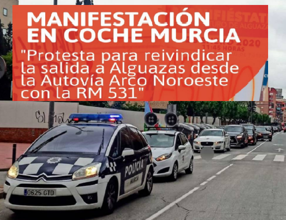 Asecom sale a las calles de la capital murciana para protestar sobre el enlace del Arco Noroeste
