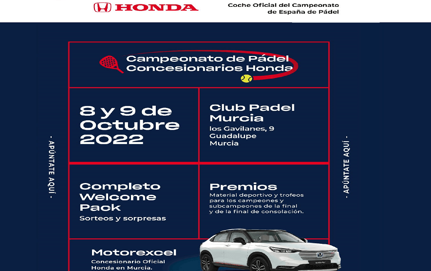 Motor y pádel, unidos en el torneo organizado por Honda Motorexcel en Murcia