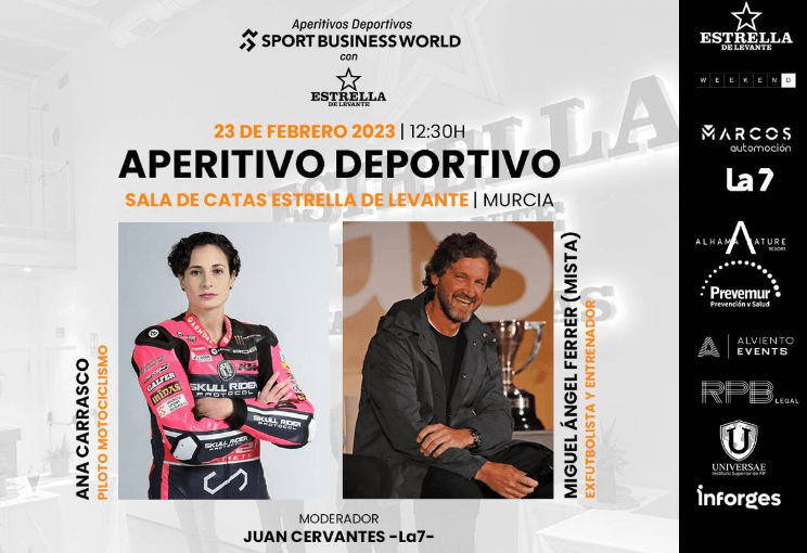 La campeona del mundo Ana Carrasco y el internacional español Mista, protagonistas de la apertura de la II Edición de Aperitivos Deportivos SBW con Estrella de Levante